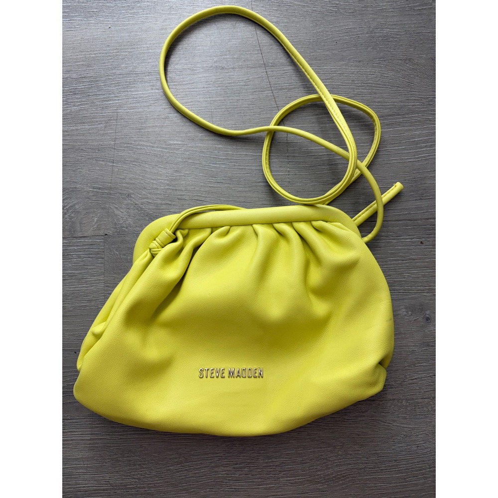 Steve Madden B-VALERIE Neon Yellow Lime Pouch Crossbody Bag Handbag